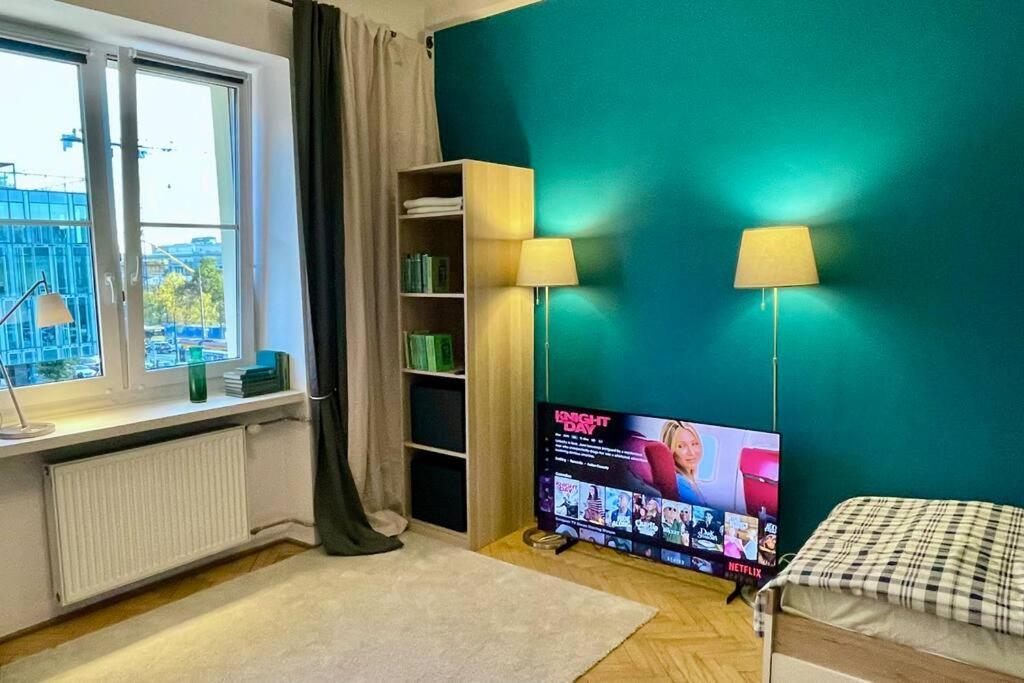 Ferienwohnung Super Square Metro X2 Fast Wifi 55'Tv Netflix Hbo Appletv+ Amazontv Warschau Exterior foto